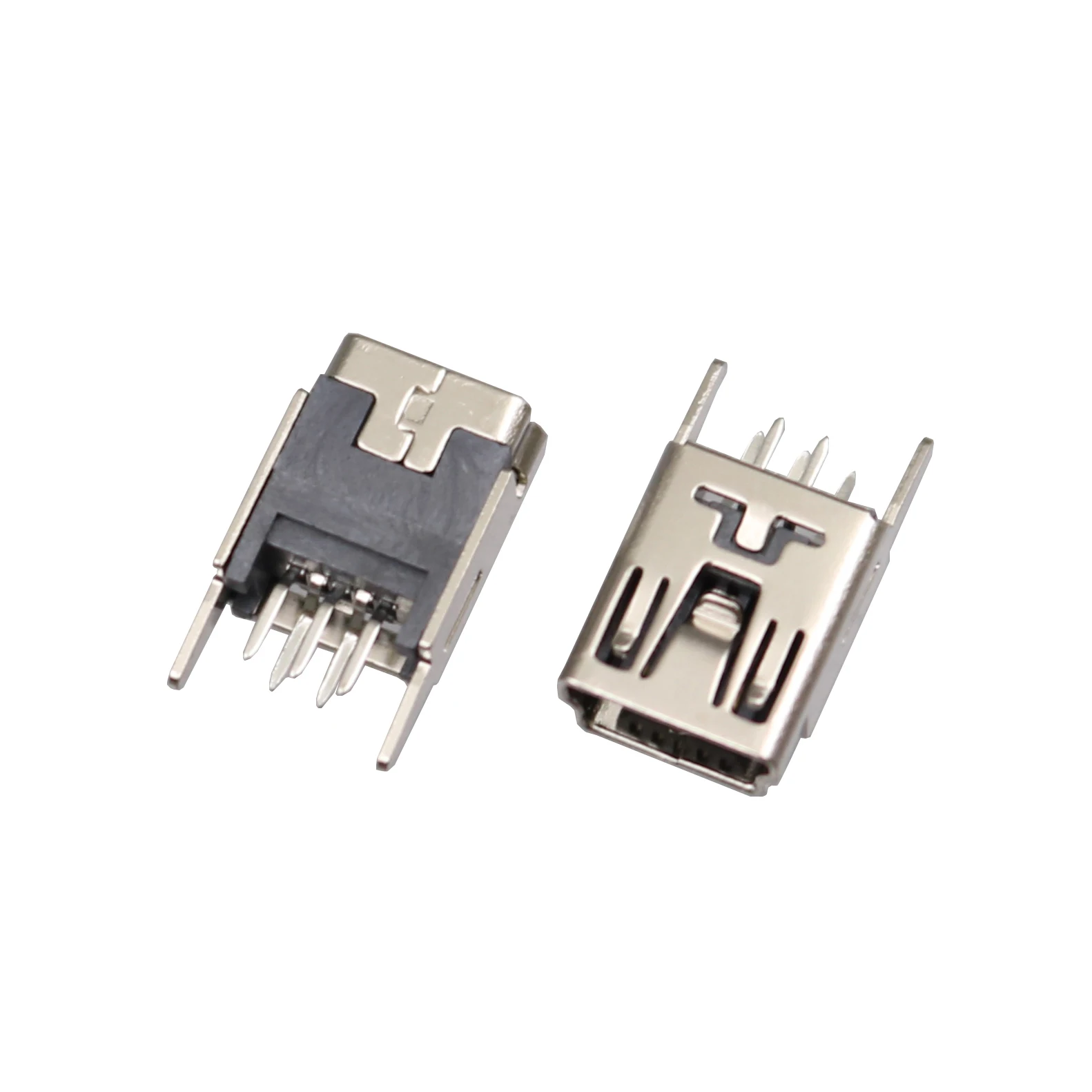 50 шт. мини USB Тип B гнездо 5 Pin 180 Степень погружения 2 прямые ноги PCB разъем для