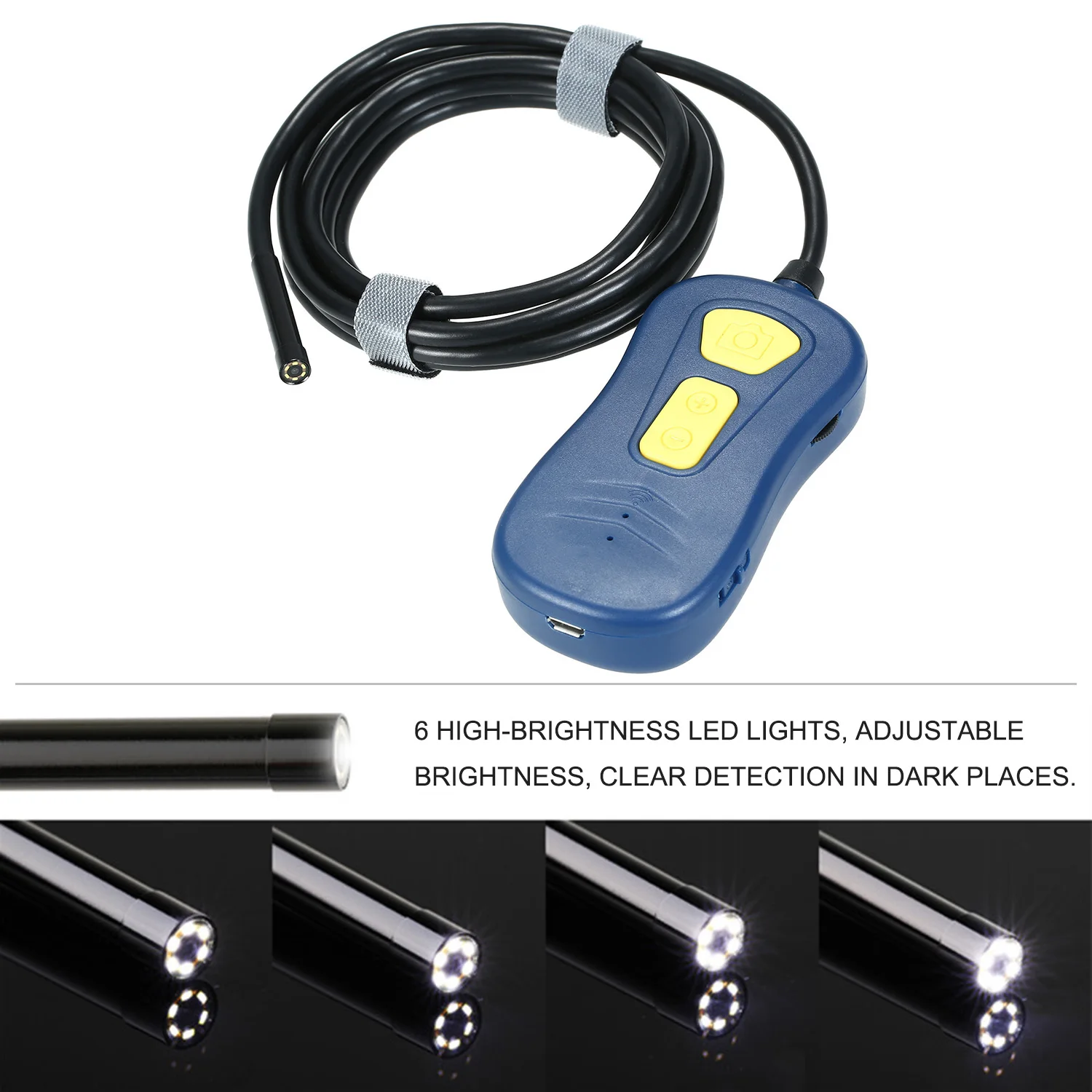 

Wireless Endoscope WiFi Borescope Snake Camera IP67 Waterproof HD Inspection Camera with 6 LED Lights Car Repair Tool