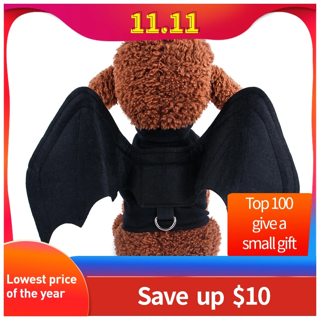 Милая Одежда для собак на Хеллоуин летучая мышь трансформированные тканевые