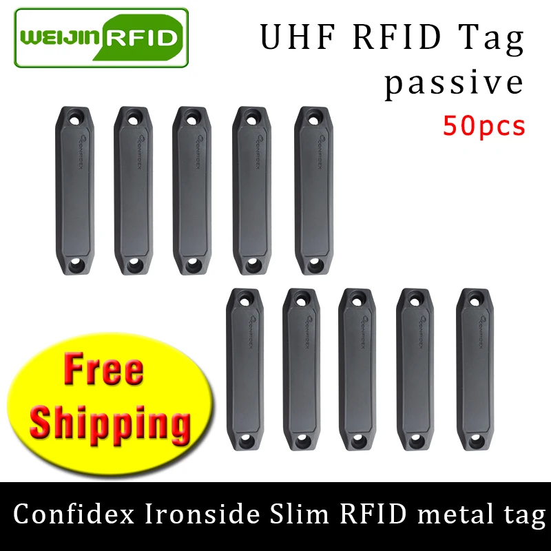 UHF RFID Анти-металлический тег confidex ironside slim 915 м 868 Impinj Monza4QT 50 шт. Бесплатная доставка