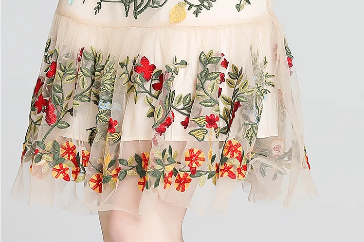 

Women Luxury Embroidery Mesh Mermaid Dress High Quality Elegant Butterfly Sleeve Party Dress 2020 New Summer