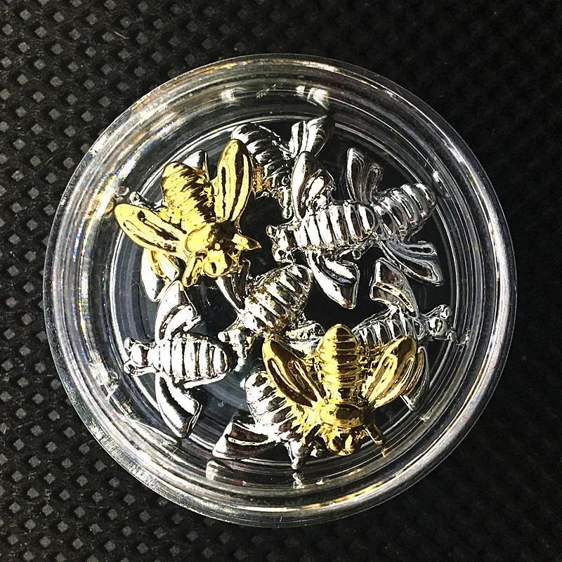 

Bees Nail Art Mixed Metal 3d Decorations Charms Nailart Supplies Silver Insect Bling Ornaments Design Bottle Nail Accessories