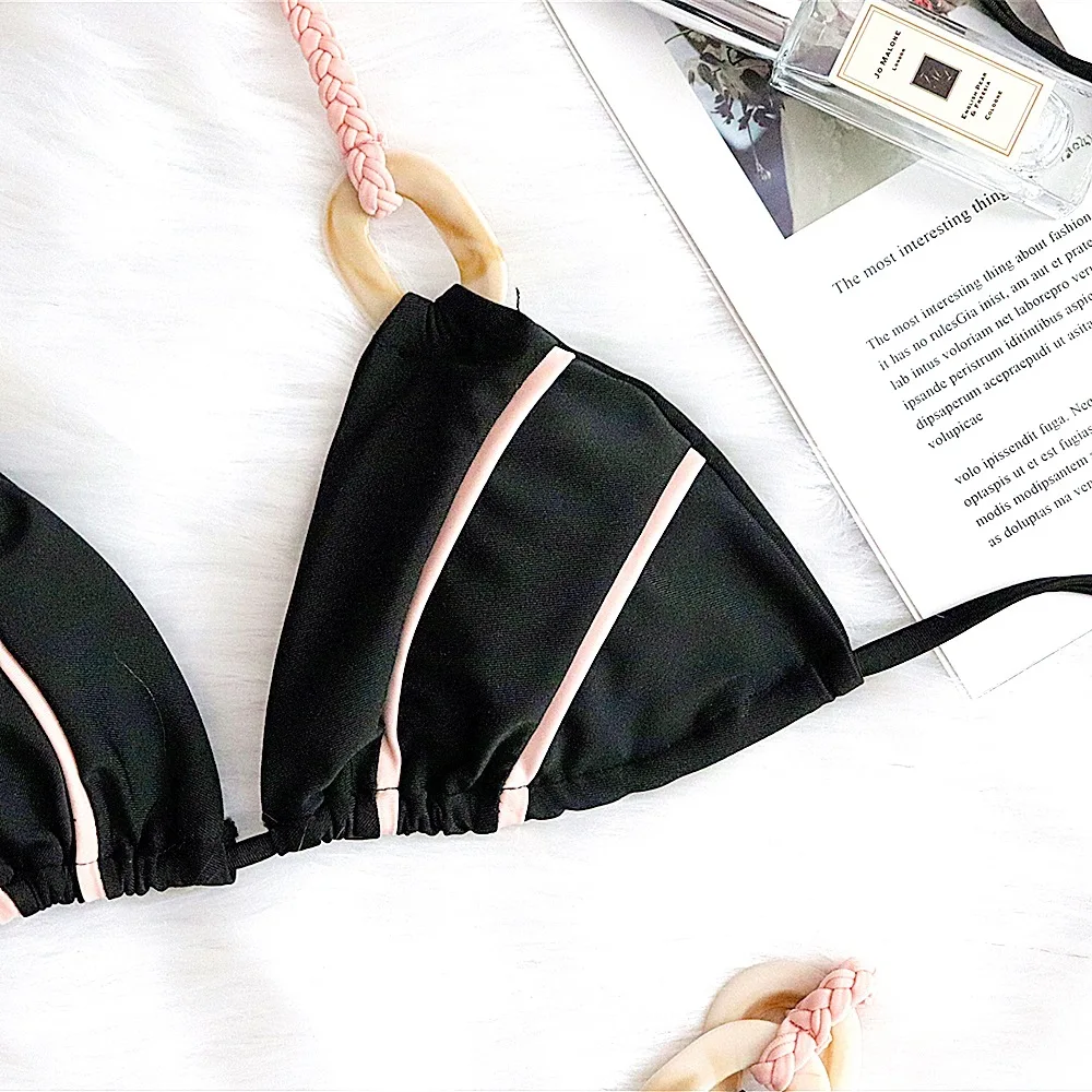 Новинка 2020 женское черное зеленое пикантное боди Пляжное бикини облегающее