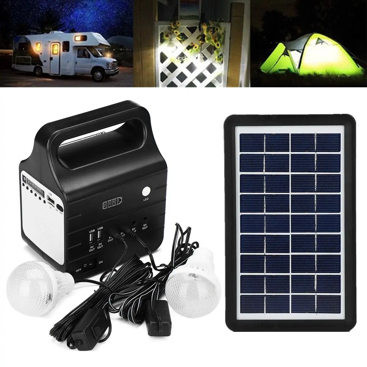 Солнечный генератор мощностью 25 Вт с поддержкой FM-радио стереоколонки