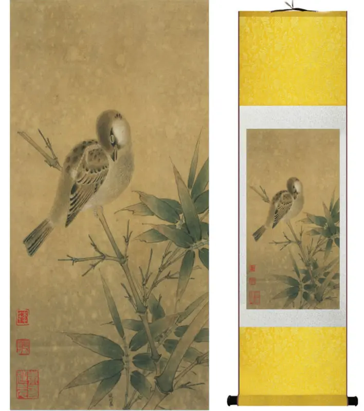 

Birds on the bamboo painting Chinese traditional art painting home decoration paintings No.32213
