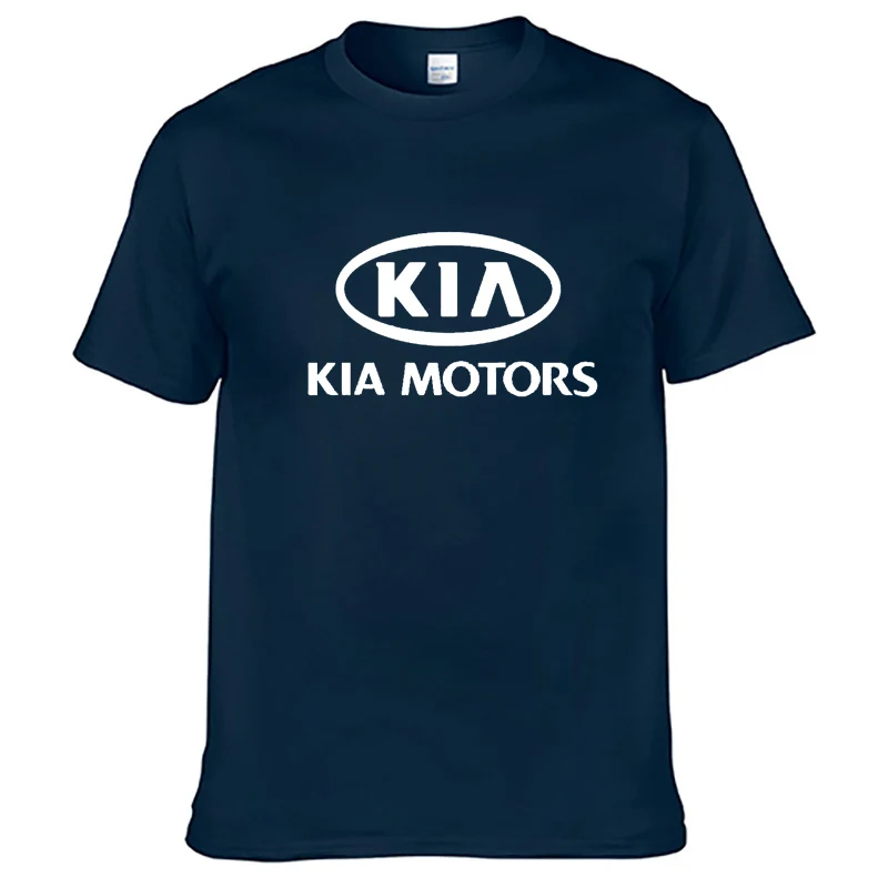 Футболка мужская с логотипом автомобиля KIA повседневная тенниска из хлопка