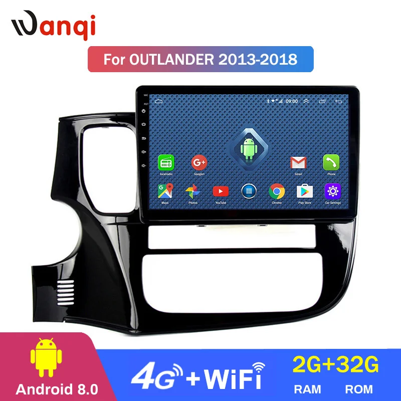 Wanqi 4G Lte All Netcom 10 1 дюймов Android 9 для Mitsubishi Outlander 2013-2018 автомобильный DVD GPS навигатор