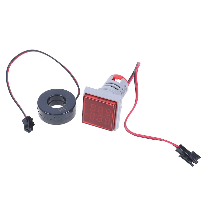 

1PCS 22mm Mini LED Digital Dual Display Voltmeter Ammeter Meter Voltage Current Tester AC 60-500V 0-100A