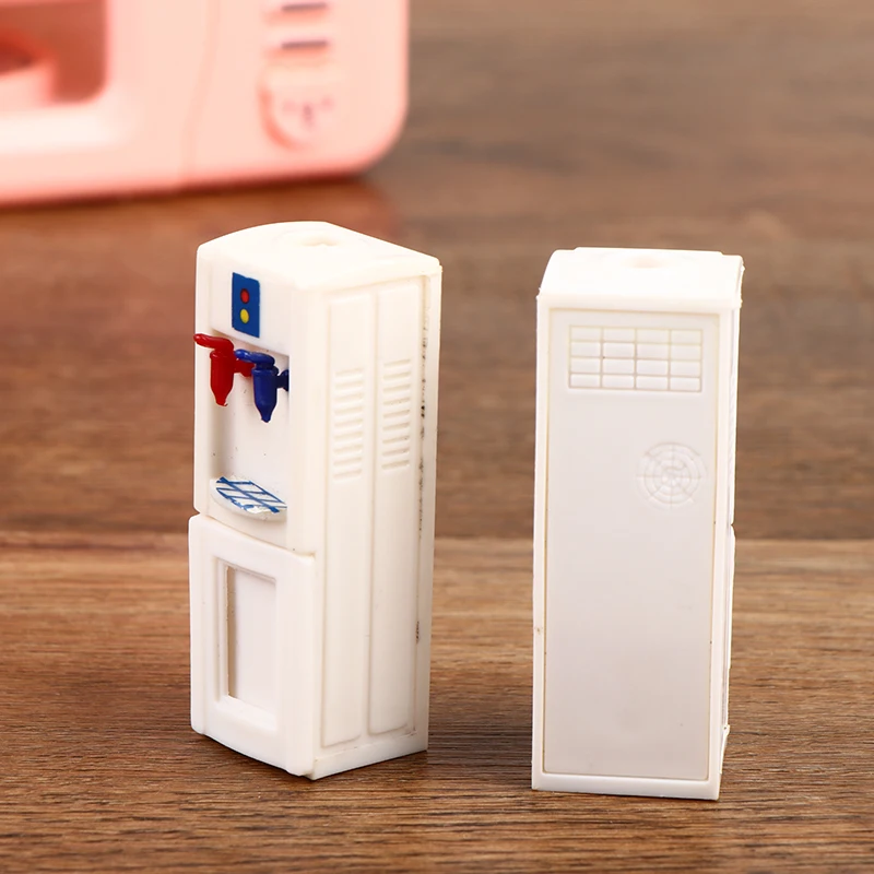 

1/12 Dollhouse Miniature Water Dispenser Simple Ellipse Table Coffee Tea Table Simulation Furniture Model Toys Living Room Decor