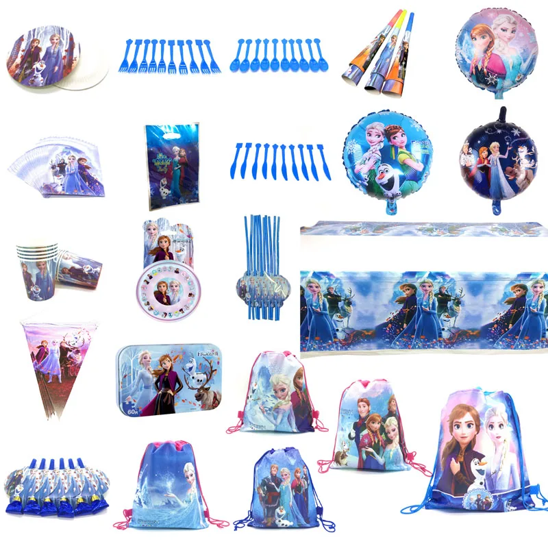 Набор детской посуды Холодное сердце для 10 человек|Одноразовая посуда вечеринок|