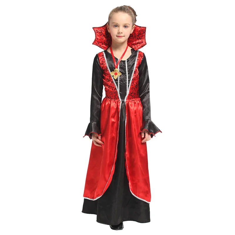 Костюм вампира для девочек на Хэллоуин костюм сцены ведьмы маленькая принцесса