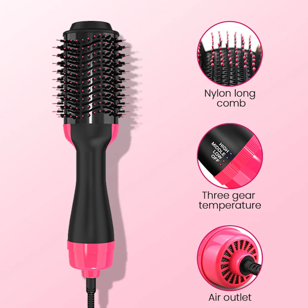 2 в 1 одношаговый фен для завивки волос щетка Инструменты для укладки волос Расческа горячий воздух щетка для выпрямления волос Бесплатная д... от AliExpress RU&CIS NEW