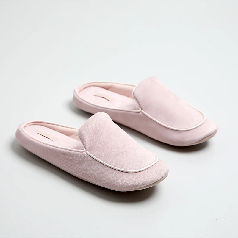 

Elegant Pink Shallow Slippers Soft Comfortable Mute Offce Bedroom Size 36-37 38-39 Non-Slip New Products for Autumn and Winter