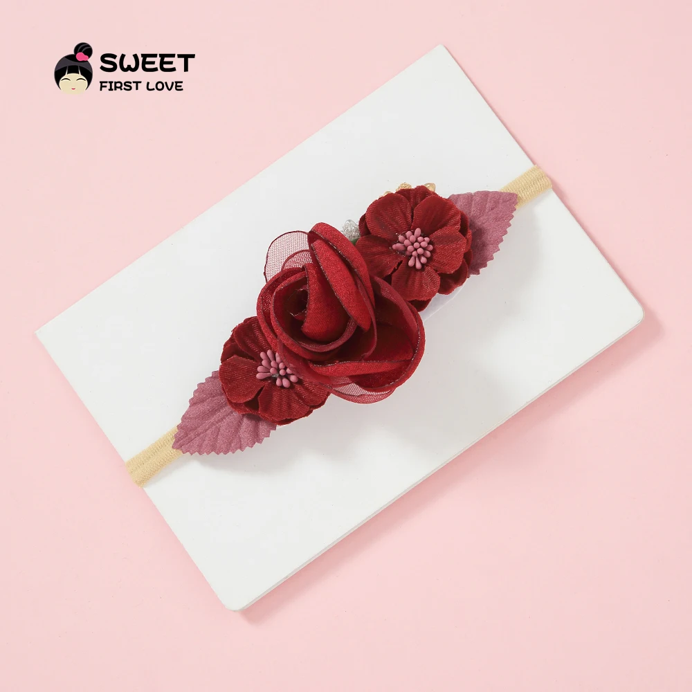 Винтажные Цветочные нейлоновые повязки на голову для девочек мягкие простые