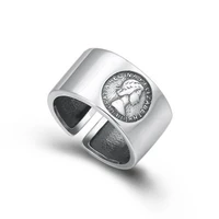 925 sterling silver elizabeth portrait smooth letter adjustable rings for women jewelry