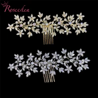 2 colors sparkling full zircon wedding hair combs bridal cz headpiece hair accessories jewelry re4232