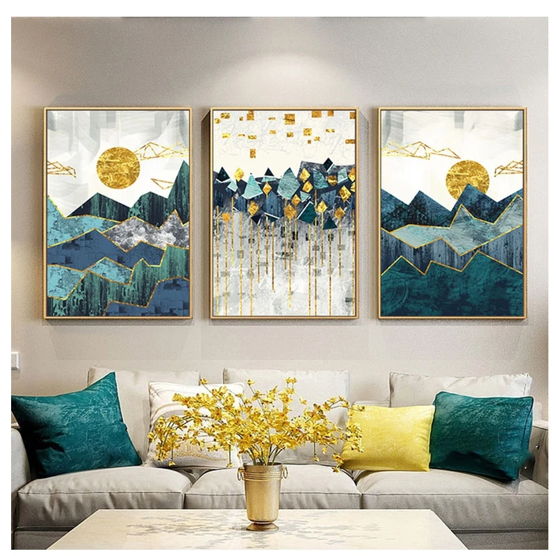3 шт. Алмазная вышивка абстрактный геометрический Горный пейзаж настенное