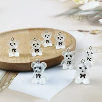 10pcs cartoon resin little bear charms pendant jewelry findings diy handmade making earrings necklace keychain accessories