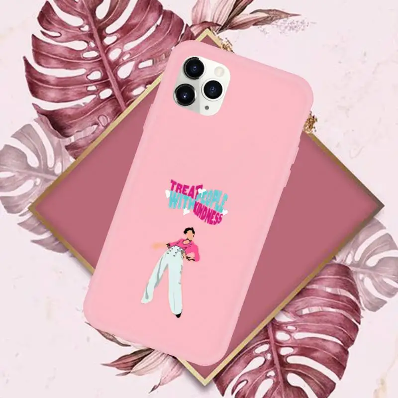 

Harry Styles Fashion Phone Case Pink Color for iPhone 11 12 Mini Pro MAX