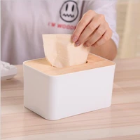 creative wooden lid plastic tissue box seal baby wipes paper storage box dispenser holder household dust proof tissue case sl03
