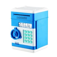 childrens money saving bank deposit box intelligent voice mini safe and coin vault for kids with pass code sky blue