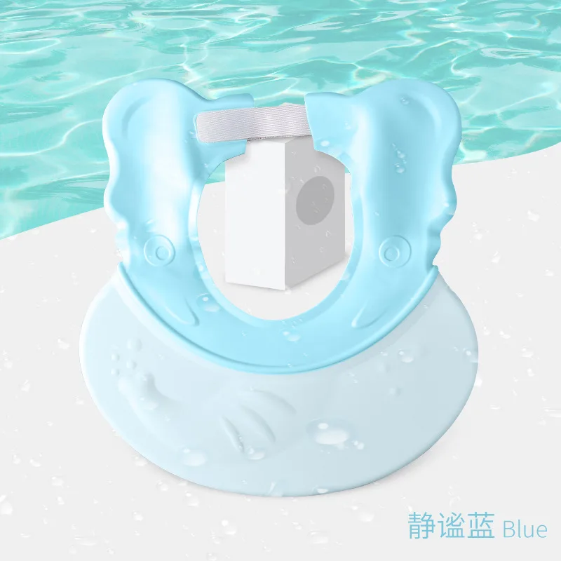 Sky Blue Детская водонепроницаемая шапочка, безопасная детская шапочка для душа, детский козырек для ванны, регулируемая детская шапочка для душа, защита глаз, волос - Цвет: Sky Blue