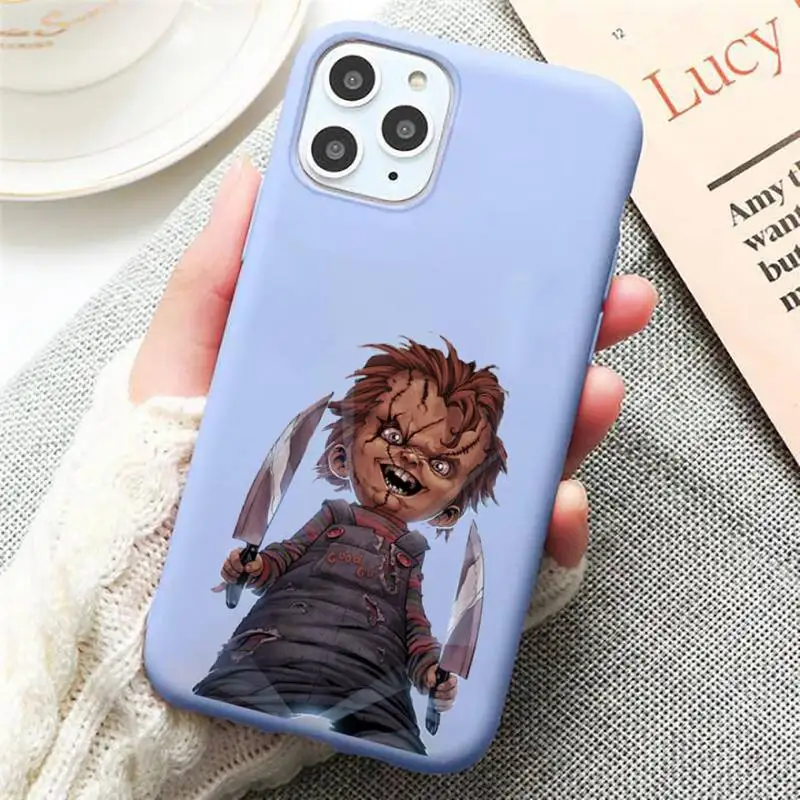 

Horror movie Chucky Child's Play Phone Case Candy Color for iPhone 6 7 8 11 12 s mini pro X XS XR MAX Plus