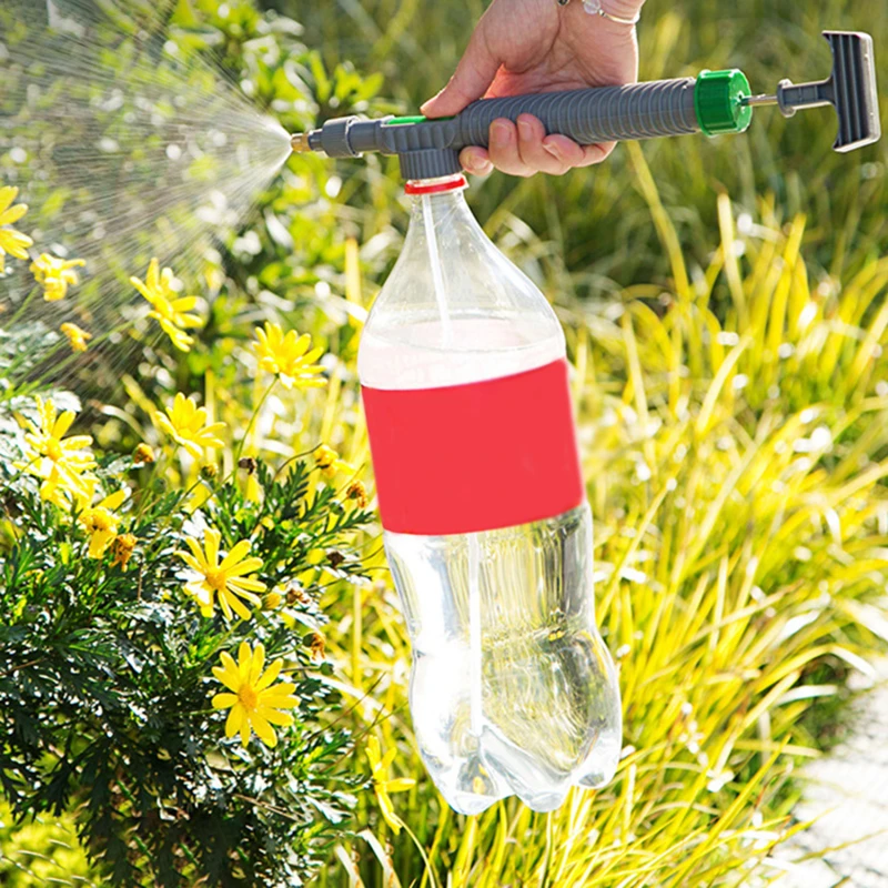 

Practical High Pressure Air Pump Sprayer Adjustable Drink Bottle Spray Head Nozzle Manual Garden Watering Tool