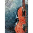 Скрипка, музыкальные инструменты, 5D сделай сам, алмазная живопись, вышивка крестиком, полная вышивка, вышивка, картина Стразы Deor