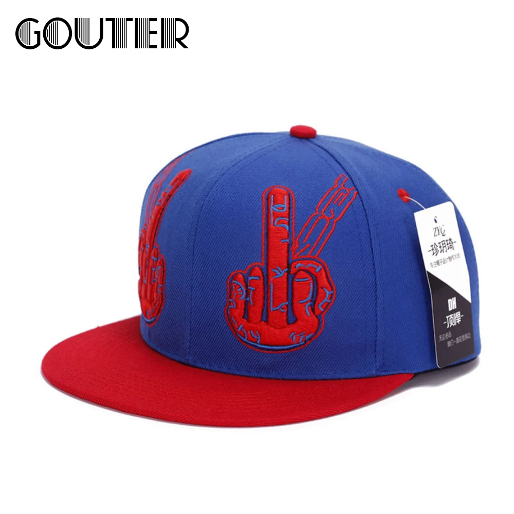 GOUTER унисекс Корейская хип хоп кепка индивидуальная вышивка средний палец жеста