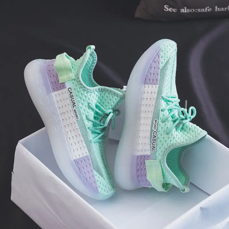 Женские кроссовки из Вулканизированной Ткани с круглым носком Женская сетчатая