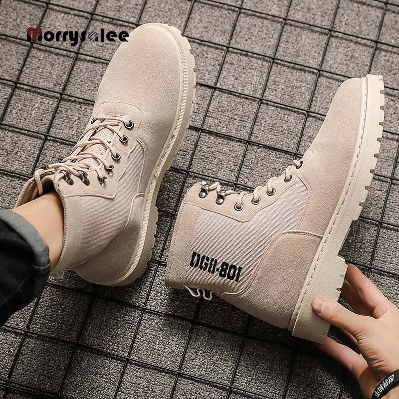 

Men Boots Leather Waterproof Lace Up Military Men Winter Ankle Lightweight Shoes Men Winter Casual Non Slip 2020 New Fashion