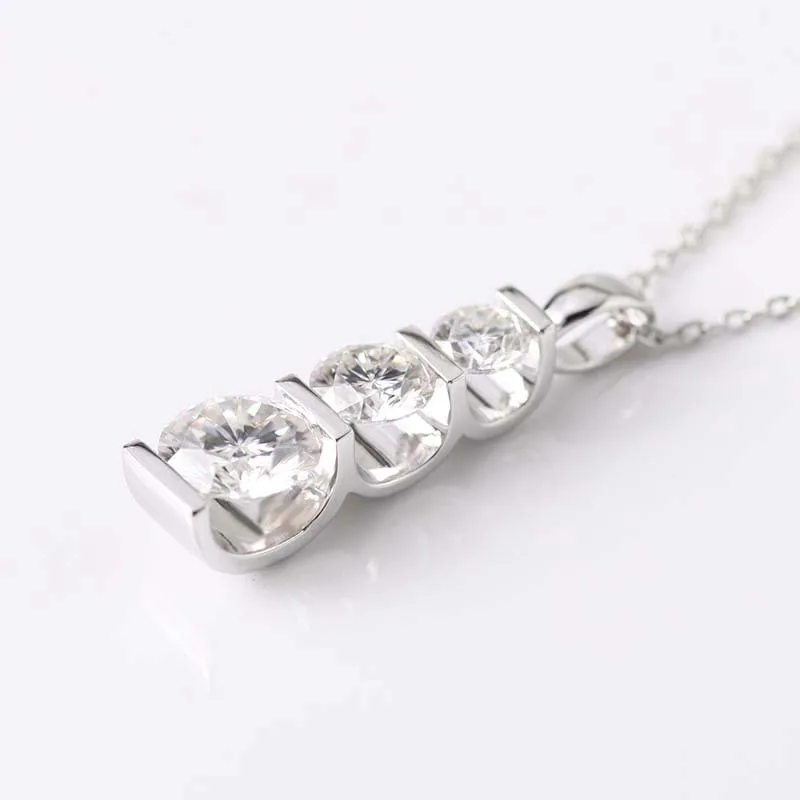 Оптовая цена 4 мм 5 6 ctw 1.8ct EF color VVS1 lab grown moissanite 14k белый золотой кулон только для