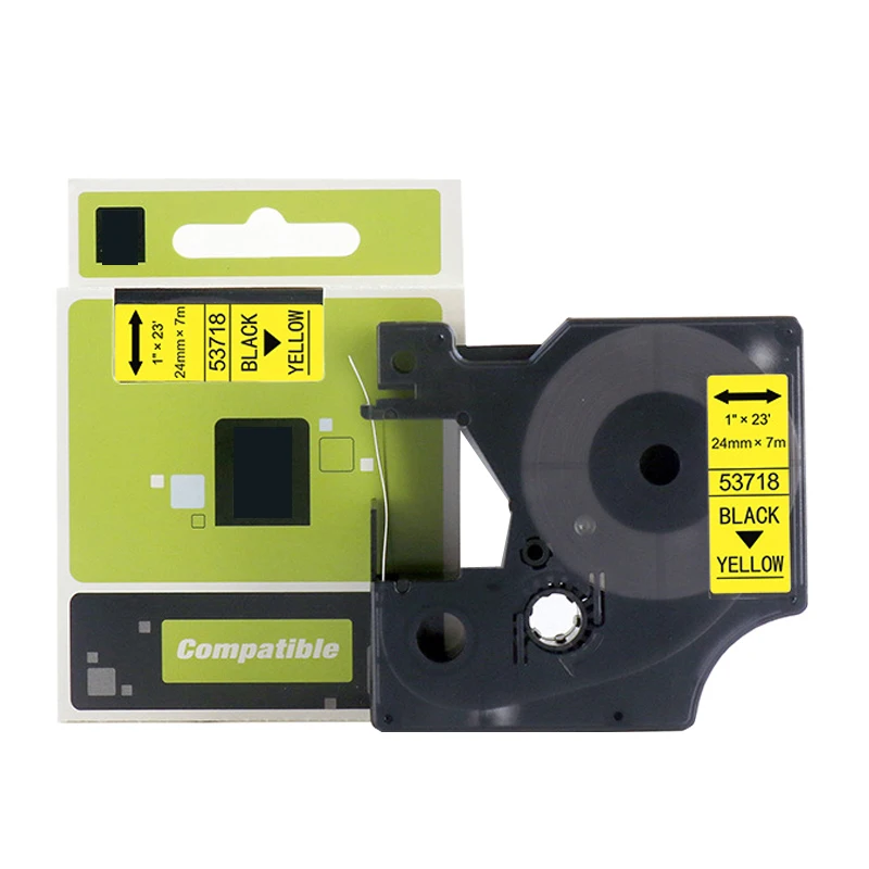 

2Pcs 53719 53713 53710 53716 53717 53718 53724 Labeling Tape 24mm Compatible for Dymo D1 Label Manager 500TS/450D RHINO 6000