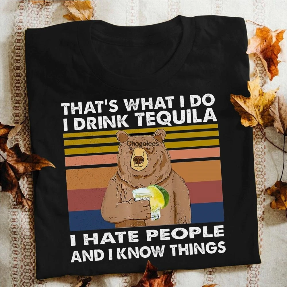 Вот что я делаю пью текилу люблю людей и знаю вещи рубашка Gildan мужские женские