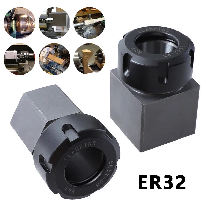 

ER-32 Hex/Square Collet Block Square Shank Spring Chuck Holder For CNC Lathe Engraving Machine Motor Shaft Extension Rod