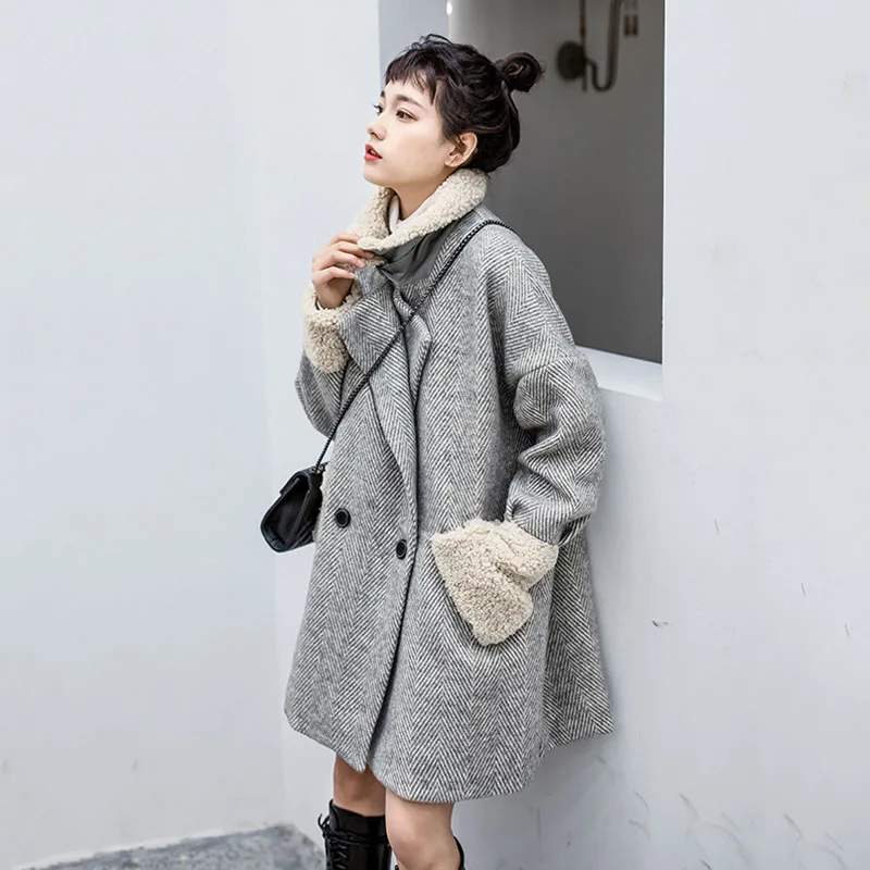 Wool Coat 2022 Female Autumn and Winter Thickened Clothes Small Crowds Design Sense Watmore Cashmere Cloak Overcoat | Женская одежда