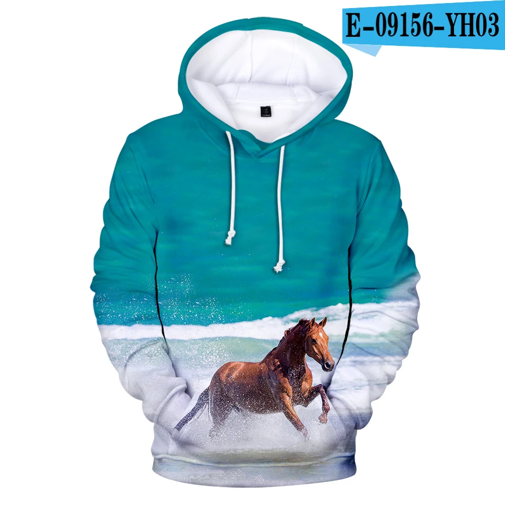 

Luxury Personality Horse 3D Printed Hoodies Sweatshirts Boys/Girls Cute Sweatshirt Long Sleeve Equus Caballus Pullovers Tops