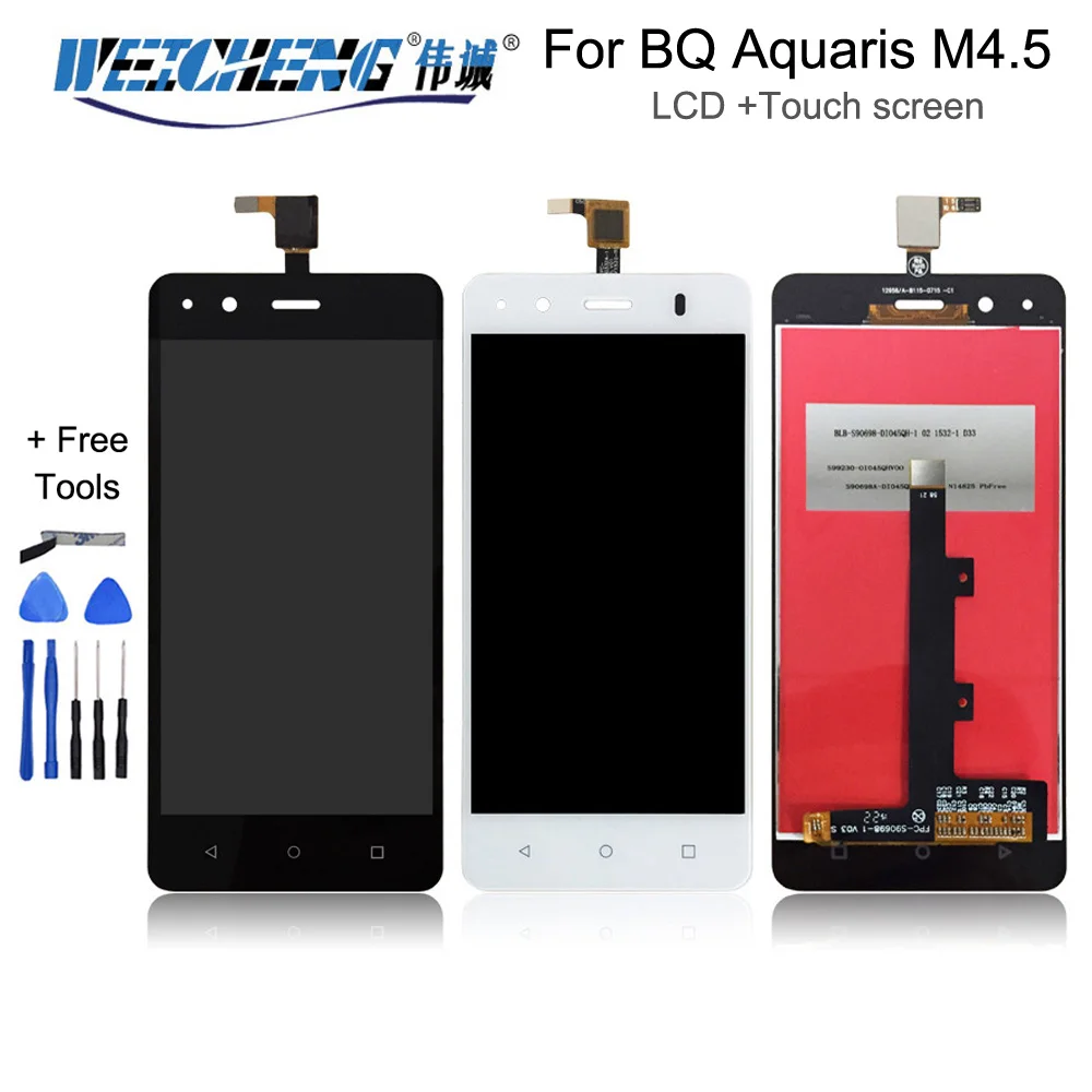 

WEICHENG de calidad superior para BQ Aquaris M4.5 pantalla LCD + asamblea de pantalla táctil digitalizador para BQ M4.5 lcd