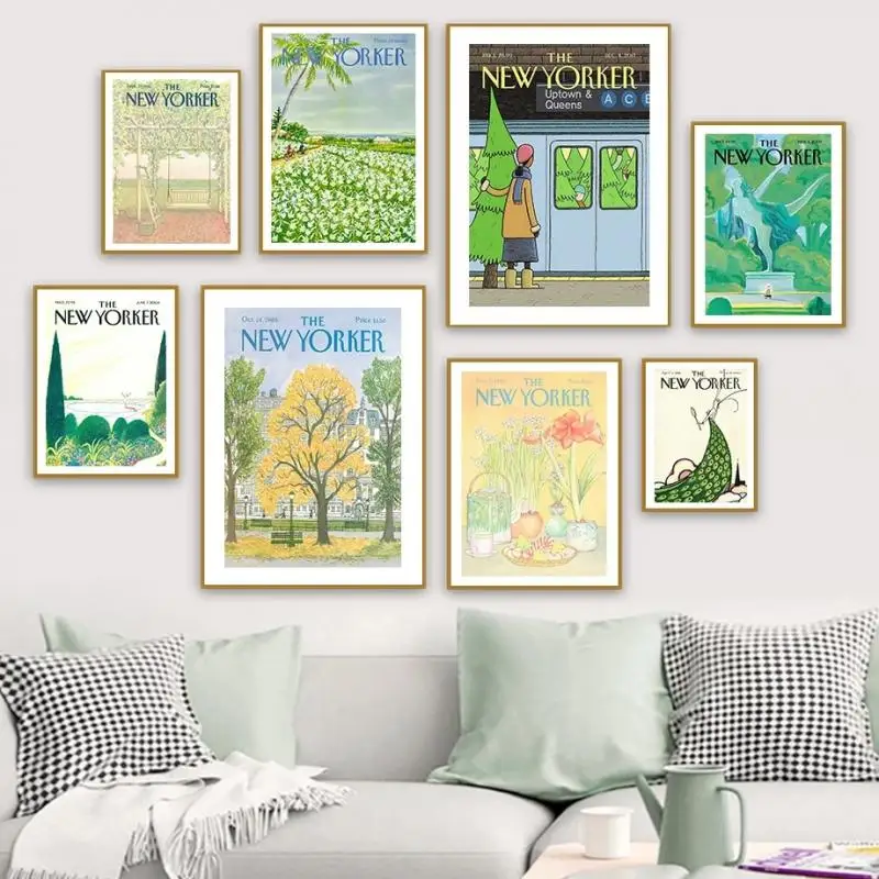 

Vintage Poster Retro The New York Magazine Cover City Spring Landscape Painting Wall Art Nordic Home Decoration Canvas Painting