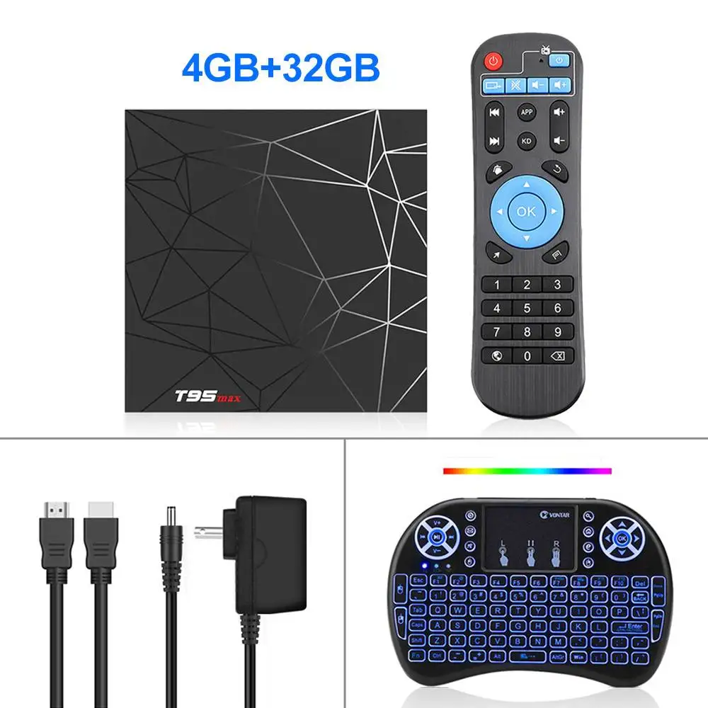4G32G Backlit i8 T95MAX Android 9,0 ТВ приставка Allwinner H6 Четырехъядерный 4 ГБ ОЗУ 64 Гб ПЗУ 2G/16G H.265 6K медиаплеер T95 MAX 2,4G Wifi телеприставка - Цвет: 4G32G Backlit i8
