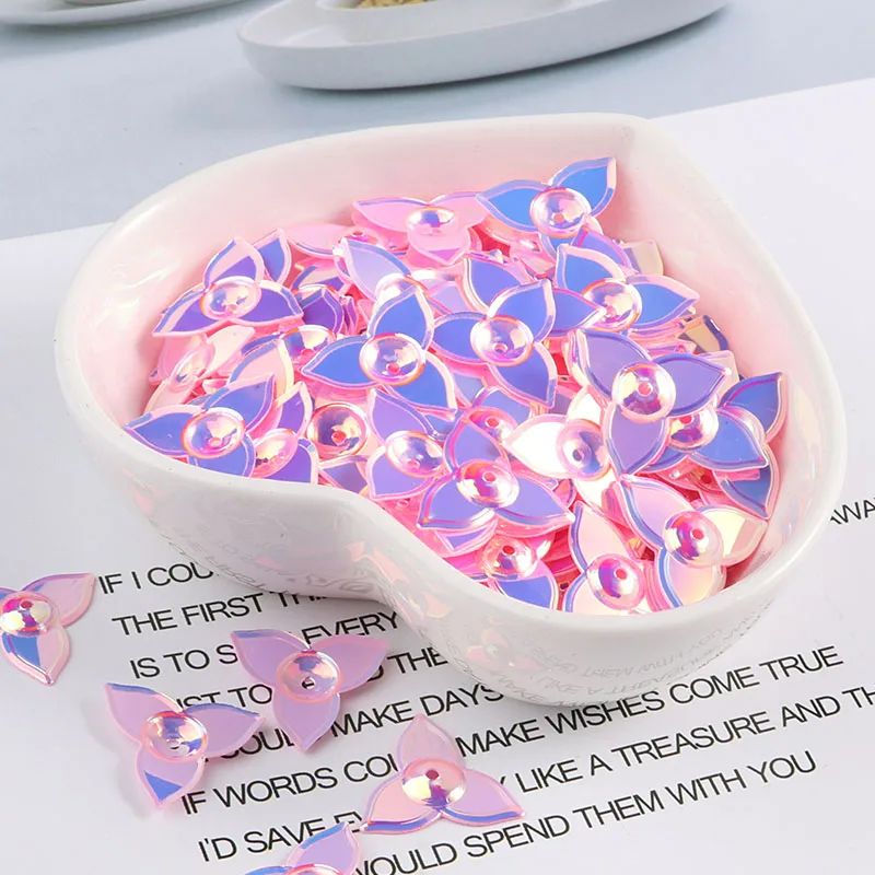 14 мм ветряная мельница с блестками три лепестка цветы блестки пайетки для