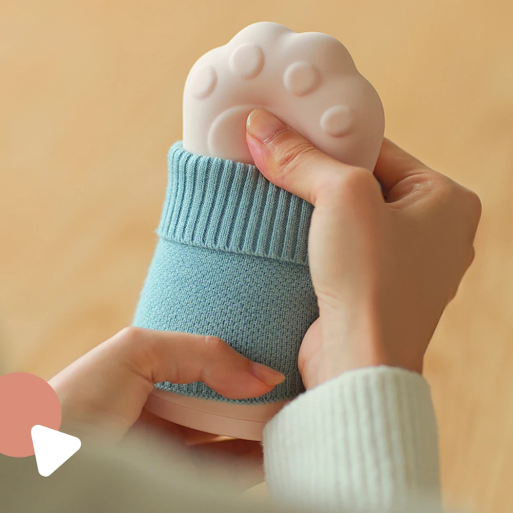 

Urallife Cute Cat Hot Water Bag Hand Warmer Bottle Portable Mini Cartoon Cat Cooler Reusable Constant Temperature Winter Gift