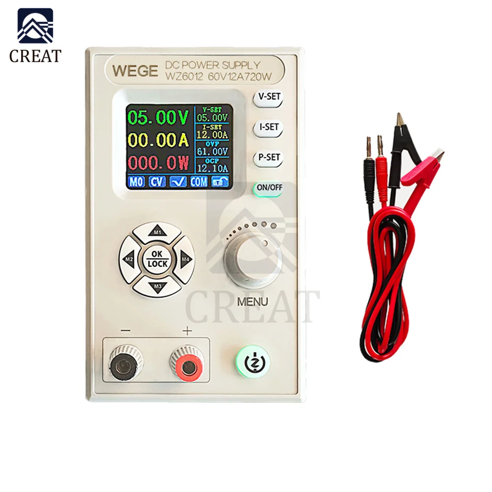 

Блок питания постоянного тока, модуль источника питания постоянного тока с регулируемым ЖК-дисплеем WZ6012, понижающий преобразователь постоянного тока