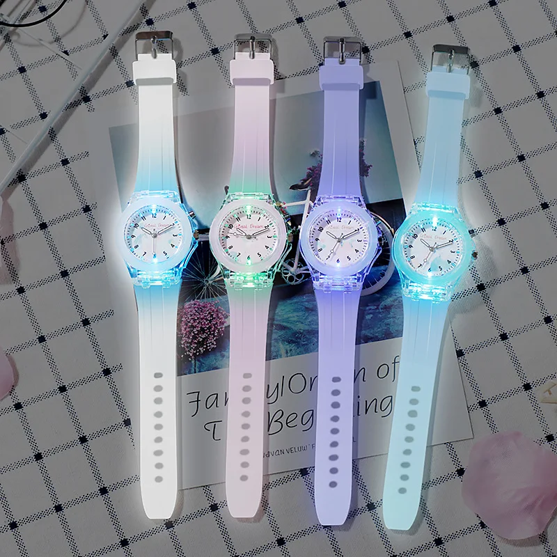 

Kids Watches Boys Girls Quartz Wristwatch Silicone Watchband Waterproof Luminous Sports Watches Gift for Children montre enfant