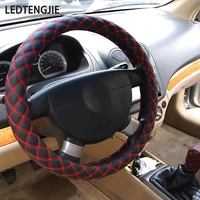 ledtengjie high quality leather wine series car steering wheel cover meticulous workmanship a must for fashion lovers