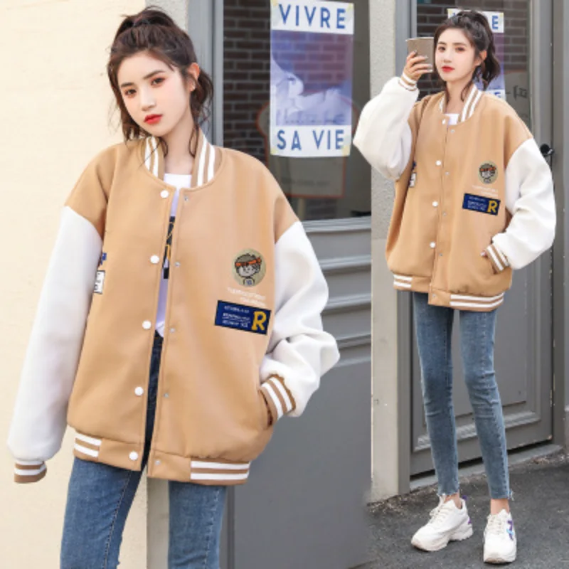 

Sports jacket autumn casual all-match baseball uniform Coat High Street Hip Hop Uniforms Street Loose Stitching Jacket 2021New