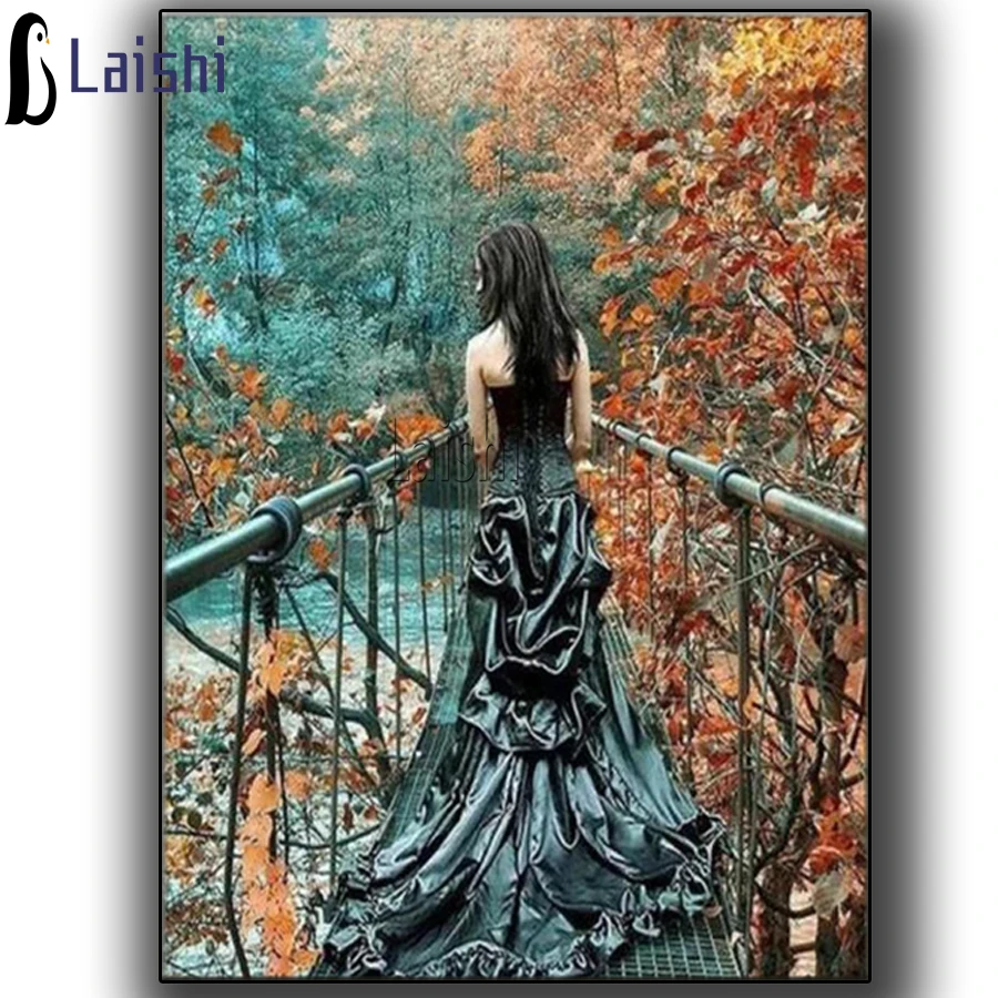

DIY 5d картина, вышитая бисером вышивка стразами девушка осень Ландшафтная мозаика с бриллиантами живопись на холсте домашний декор 2021 Новый