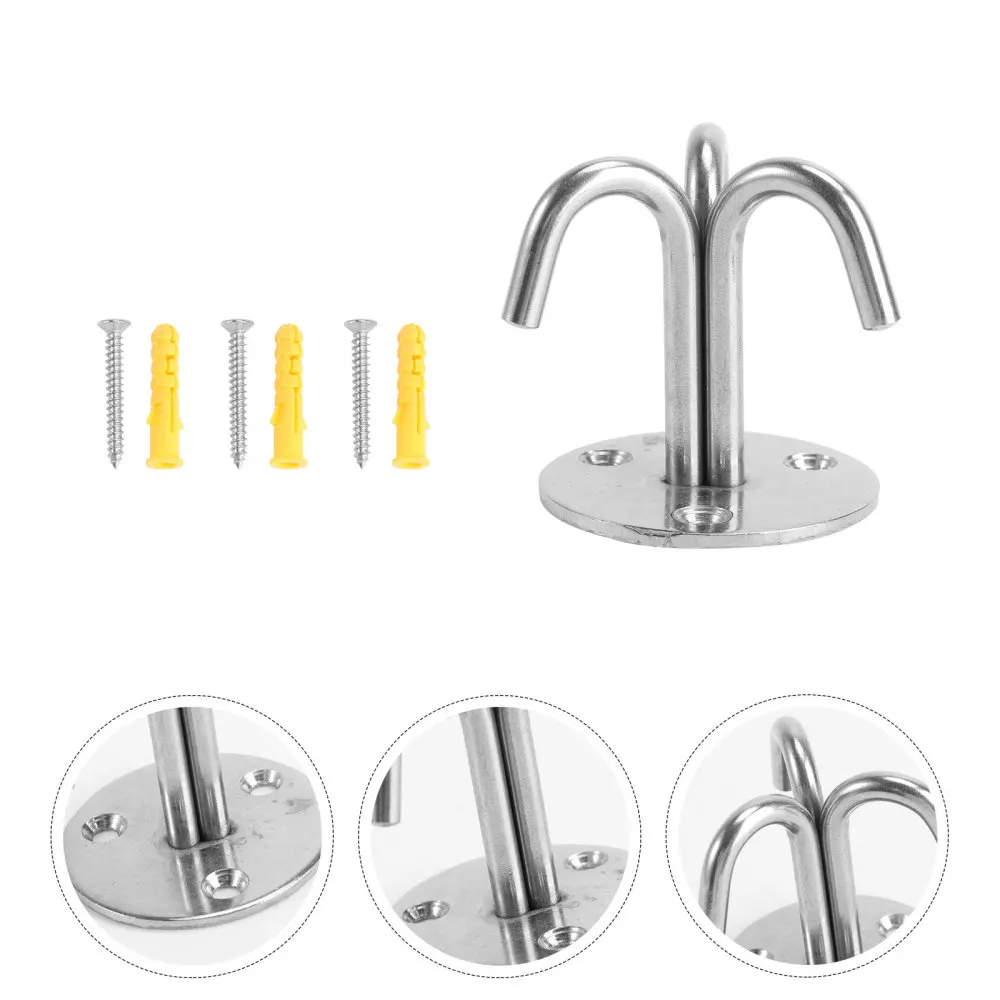 

2Pcs Suspension Stainless Steel Fixed Hook Ceiling Hook Storage Ring Hook