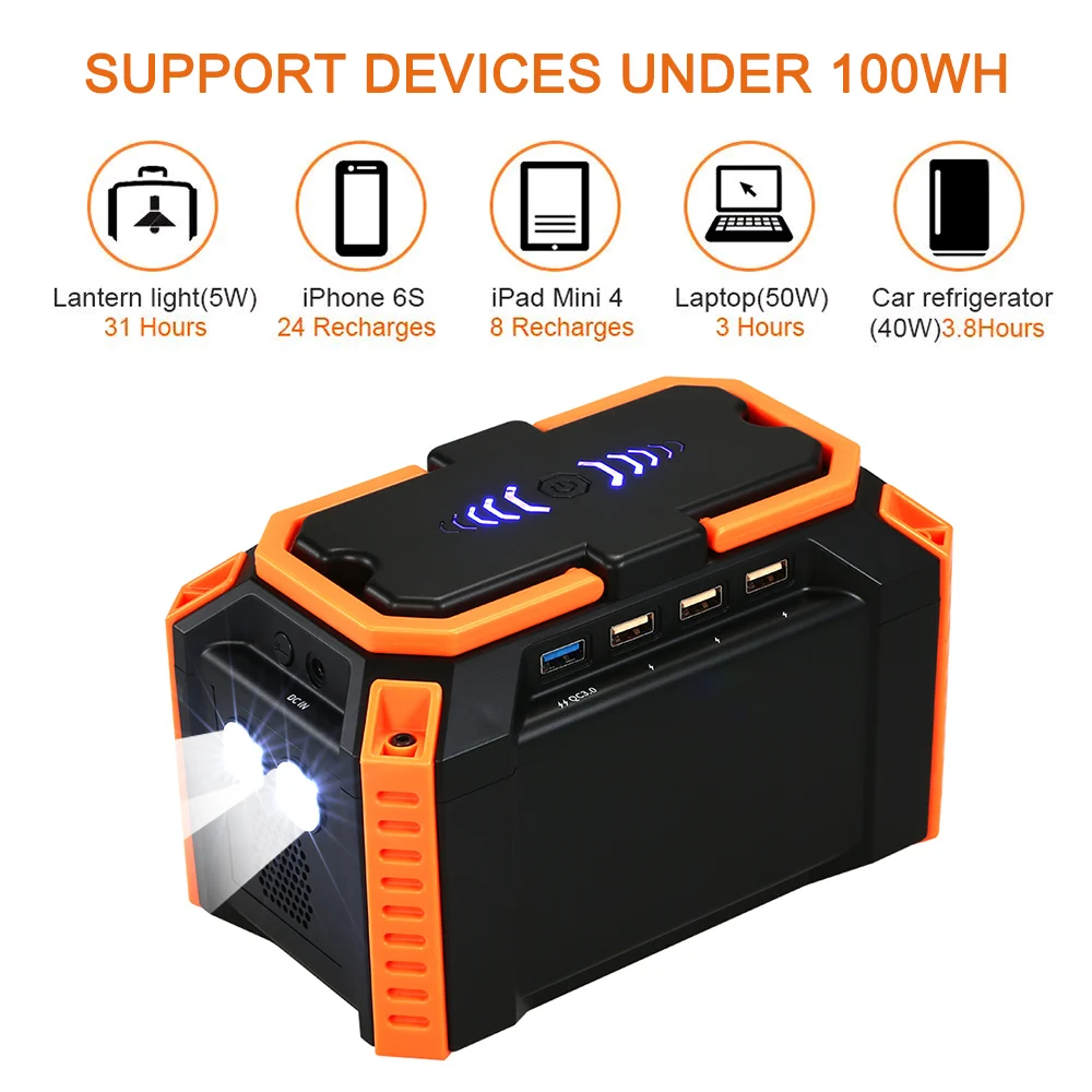 KKMOON портативная электростанция 100Wh литиевая батарея с QC3.0 usb портами автомобильный аккумулятор разветвитель пусковое устройство power bank